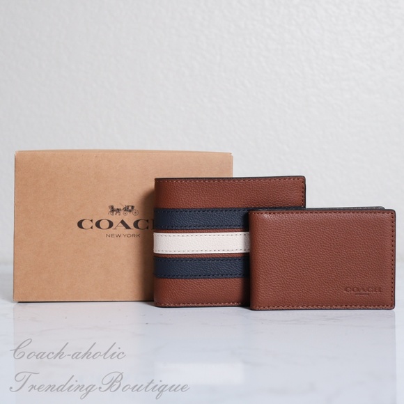 Coach Other - NWT Coach 3-IN-1 Mens Wallet with Varsity Stripe